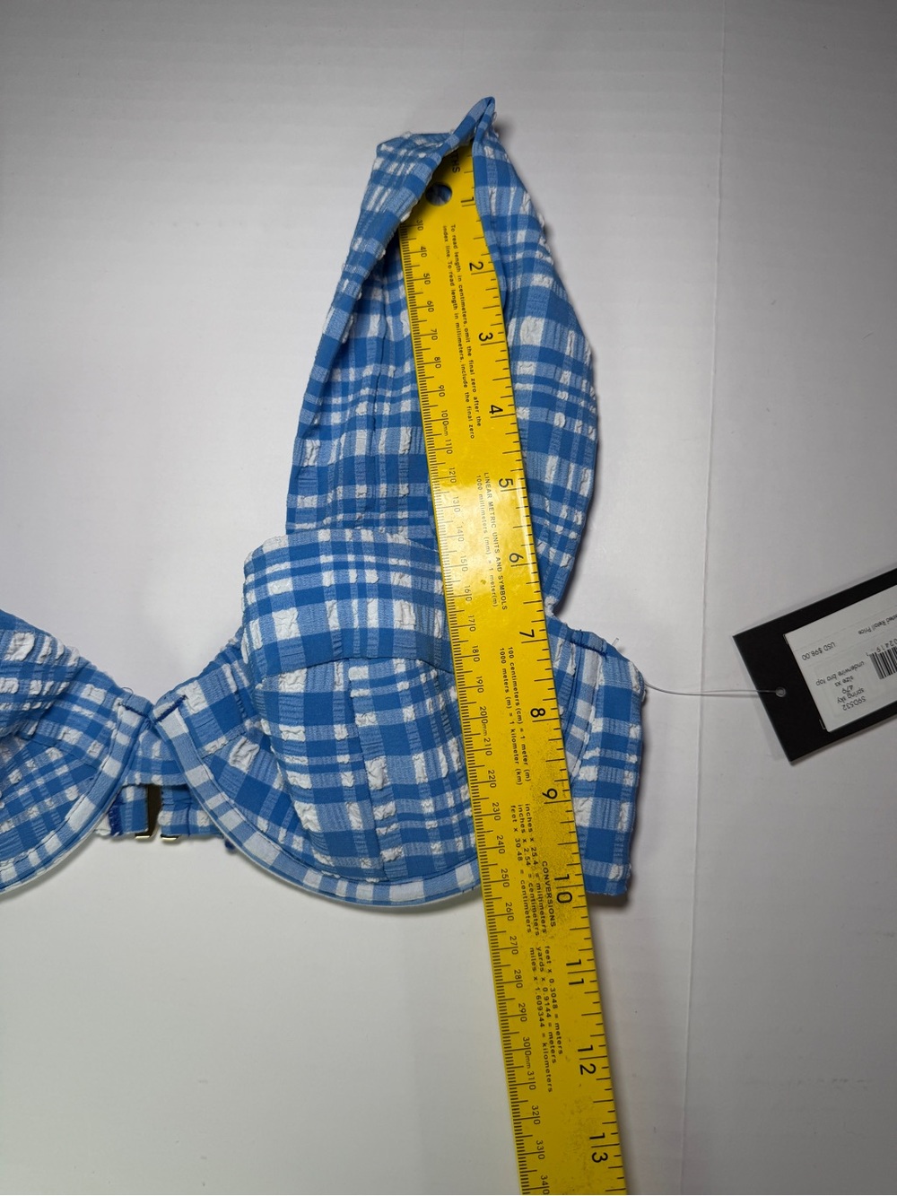 kate spade Blue and White Check Underwire Bra Top - Picture 4 of 5